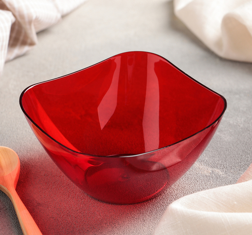 Салатник пластик ICE 0,5лит Красный полупрозрачный Арт-868873