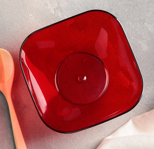 Салатник пластик ICE 0,5лит Красный полупрозрачный Арт-868873