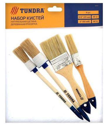 Кисть набор 4шт ТУНДРА Арт-1818260