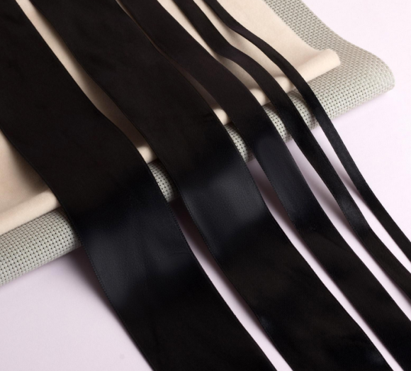 Лента Атласная Набор 5шт Чёрная 6/10/20/40/50мм 25ярд Арт-2611778