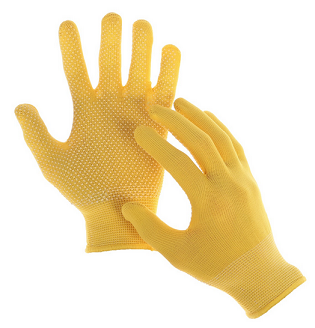Перчатки Х/Б Точка Жёлые Greengo (1уп/12пар) Арт-139620