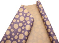 Бумага крафт Европа шары большие сиреневый на коричневом 70см*8,5