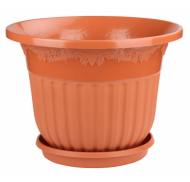 Горшок Лозанна 25лит Коричневый с поддоном/ М-7422 БАШ