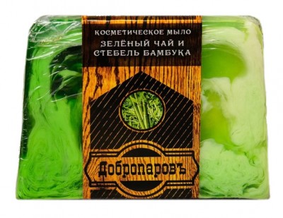 Мыло банное Зелёный чай и стебель бамбука Добропаровъ 100гр Ручная работа 29219