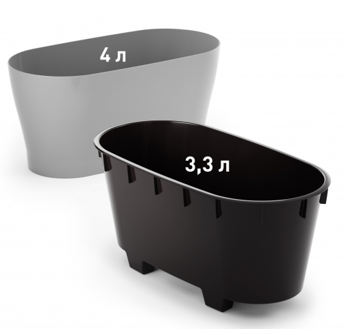 Балконный ящик Лея 300мм Серый (с дренажной системой) Арт-М-8591