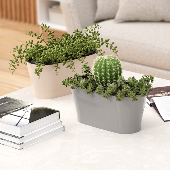 Балконный ящик Лея 300мм Серый (с дренажной системой) Арт-М-8591