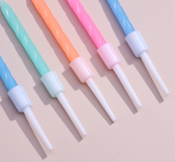 Свечи для торта Неоновые с подставкой 10шт Арт-3119580