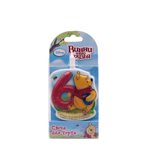 Свеча Цифра 6 Винни Пух 3606