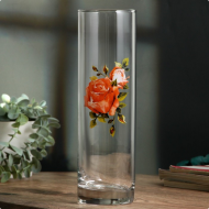 Ваза стеклянная Роза 27см Арт-9802771