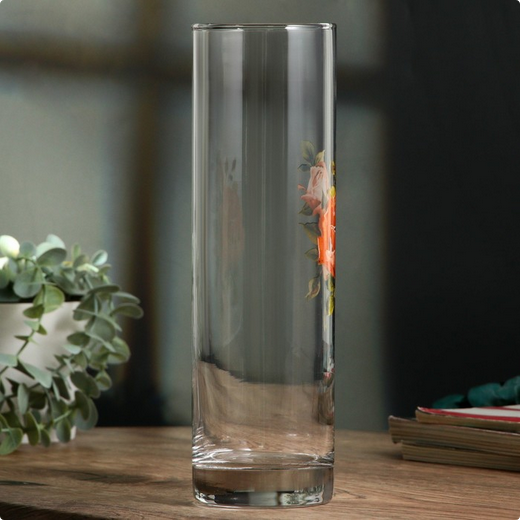 Ваза стеклянная Роза 27см Арт-9802771