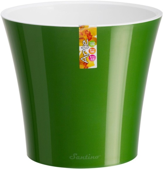 Горшок Santino АРТЕ 2лит Зелён Золото-Белый (с дренажной системой)