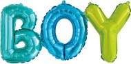 Шар фольгированный 27/69см Надпись BOY разноцветный