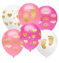 Шар латексный 12/30см пастель Новорожденный для Девочки 1уп/25шт Арт 812229