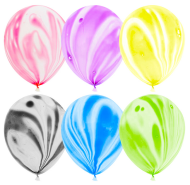 Шар латексный 12/30см агат Ассорти Мрамор 1уп/50шт Арт 612800