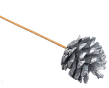 Стикер Шишка Серебро 6*40см ЦЕНА ЗА ШТУКУ Арт-4776