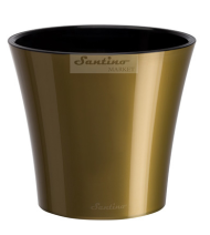 Горшок Santino АРТЕ 5лит Золотой-Чёрный (с дренажной системой)