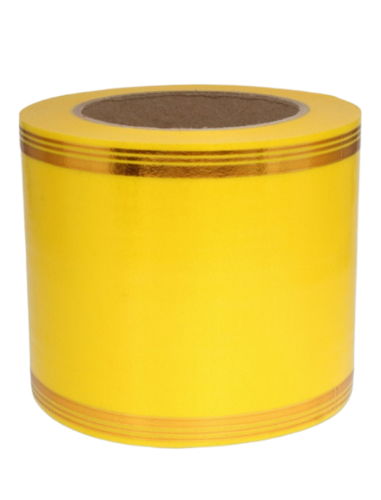 Лента Золот полоса 10см*50ярд Жёлтая Лента Золот полоса 10см*50ярд Жёлтая