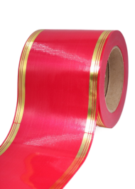 Лента Золот полоса 10см*50ярд Малиновая