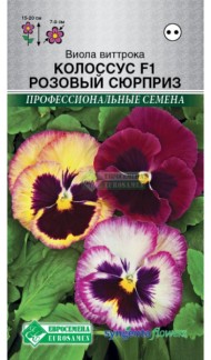 Цветы Виола Колоссус розовый сюрприз виттрока F1 ЦВ/П (ЕС) 5шт двулетник 15-20см