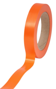 Лента Простая Тиснение дерево 2см*50ярд Оранжевая