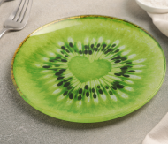 Тарелка стекляная Романтичный киви Арт-Арт-4540958 D-18см Тарелка стекляная Романтичный киви Арт-Арт-4540958 D-18см