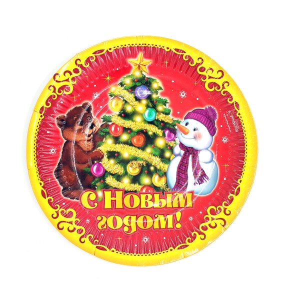 Тарелка бумажная С Новым годом D-18см*6шт Арт-322111