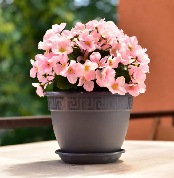 Горшок Антик 1,6лит D-17см Антрацит с поддоном