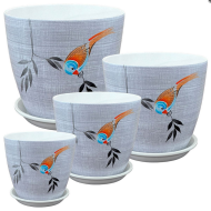 Кашпо Бутон №-РС-183 Птица на ветке №-3 D-18см Кашпо Бутон №-РС-183 Птица на ветке №-3 D-18см