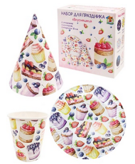 Набор бумажной посуды Вкусняшки 6 персон Арт-6210