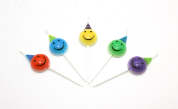 Свечи На пиках Веселые смайлы 5шт 6599