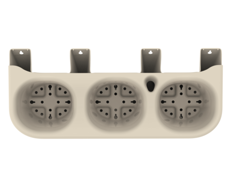 Горшок настенный Фитомодуль 590мм 3шт*2лит Слоновая кость (с прикорневым поливом)