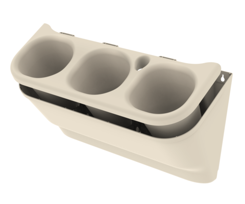 Горшок настенный Фитомодуль 590мм 3шт*2лит Слоновая кость (с прикорневым поливом)