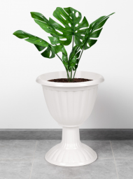 Горшок вазон на высокой ножке Жасмин 12лит Белый М-1390 (D-35см)