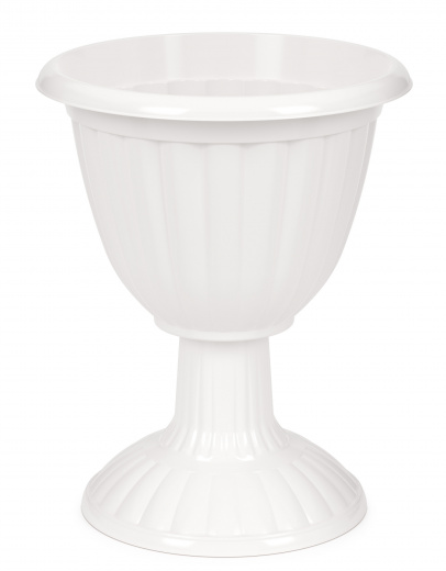 Горшок вазон на высокой ножке Жасмин 12лит Белый М-1390 (D-35см)