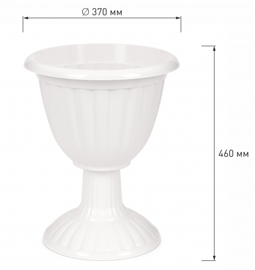 Горшок вазон на высокой ножке Жасмин 12лит Белый М-1390 (D-35см)