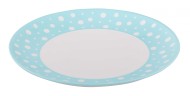 Тарелка пластиковая Горошек Бело-Голубая (БАШ) Арт-М-7029 D-26см