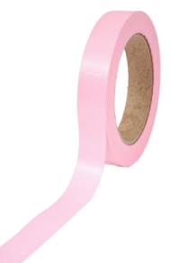 Лента Простая Тиснение дерево 2см*50ярд Розовая