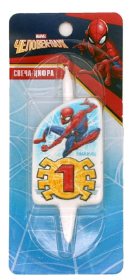 Свеча Цифра 1 Человек-паук 3531