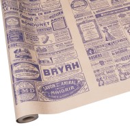 Бумага крафт Винтажная газета фиолет на корич 70см*10м