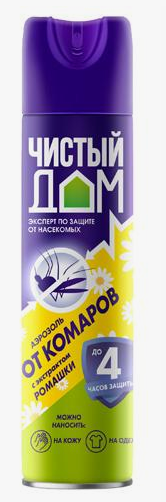 Аэрозоль от комаров Чистый Дом 150мл (1уп/24шт) min 1шт