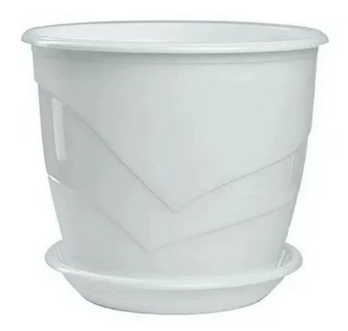 Горшок Венеция 0,75лит D-12см Белый с поддоном (фиалочница)