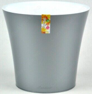 Горшок Santino АРТЕ 0,6лит Металлик-Белый (с дренажной системой)