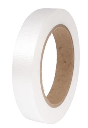 Лента Простая Тиснение дерево 2см*50ярд Белая