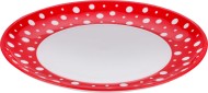 Тарелка пластиковая Горошек Бело-Красная (БАШ) Арт-М-6234 D-26см