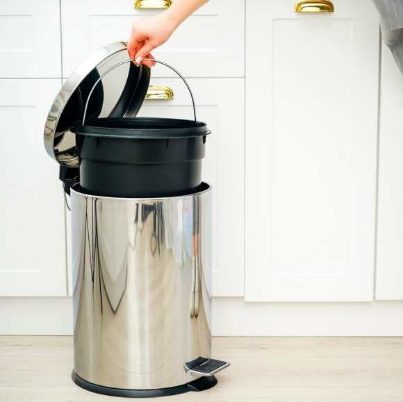 Ведро для мусора 5лит с педалью нержав сталь Доляна Арт-819268 (D-8 см) Ведро для мусора 5лит с педалью нержав сталь Доляна Арт-819268 (D-8 см)