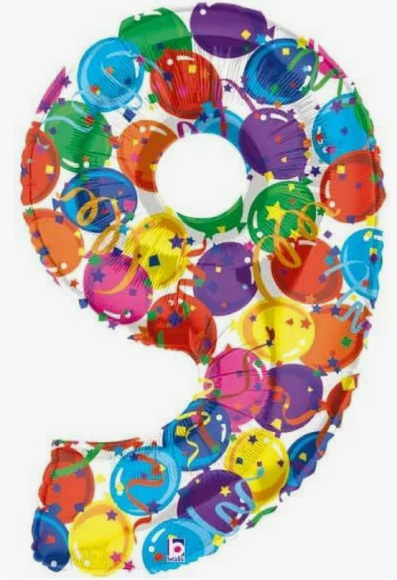 Шар ЦИФРА фольгированный № 6&9 35"90см праздничная