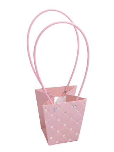 Сумочка для горшечных цветов 120*80*125мм Ромбы Персик