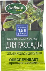 Удобрение Добрая сила Рассады 15мл (1уп/25шт) Зал Упаковка