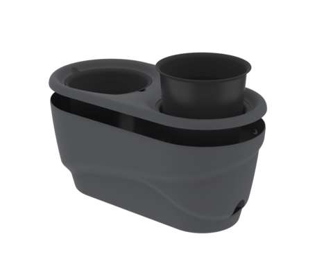 Балконный ящик Фазенда 530мм 2шт*4лит Графит (с прикорневым поливом)