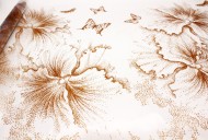 Пленка прозрачная с рисунком Мальва Золото 70см/10м